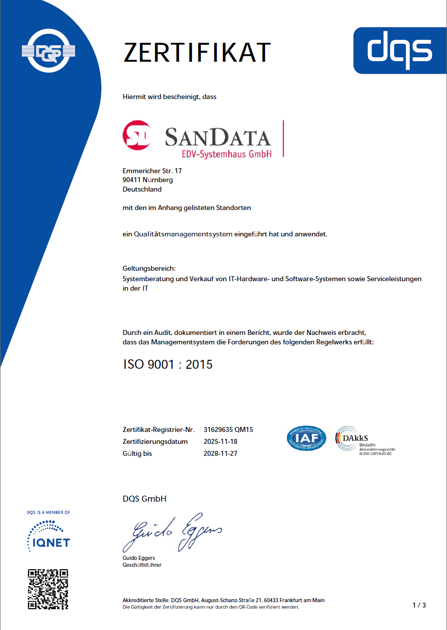 ISO 9001:2015 Zertifizierung